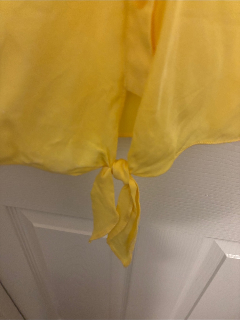 INC International Concepts Bright Yellow Sleeveless V-Neck Tunic with Hem Tie - Picture 3 of 7